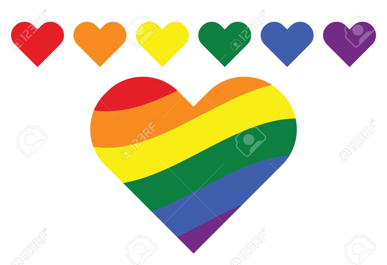 Corazones De Simbolo De Arco Iris Lgbt Ilustracion De La Bandera De Orgullo Homosexual Ilustraciones Vectoriales Clip Art Vectorizado Libre De Derechos Image