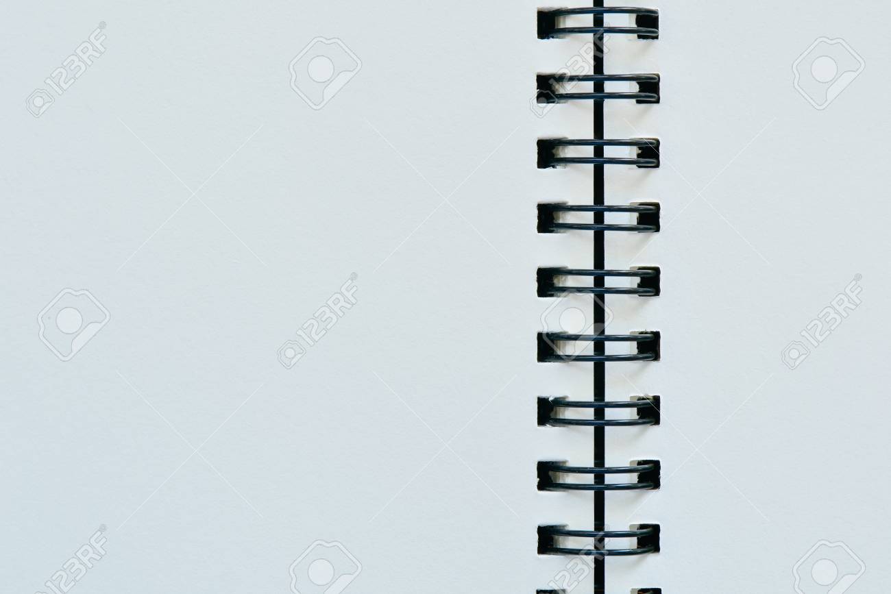 vertical white page with black binder for background stock photo