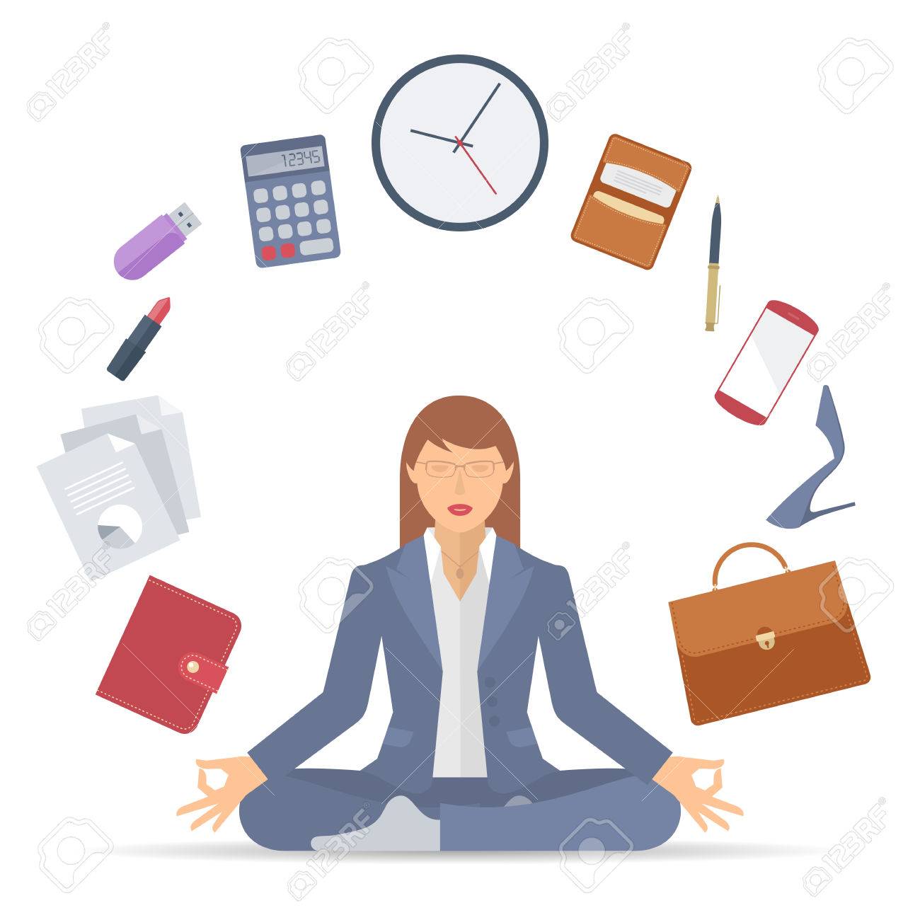 ilustración vectorial de negocio de vector plano de meditación de