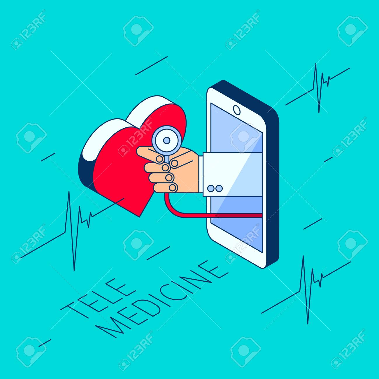 doctor\u0027s hand holding a stethoscope through the phone screen