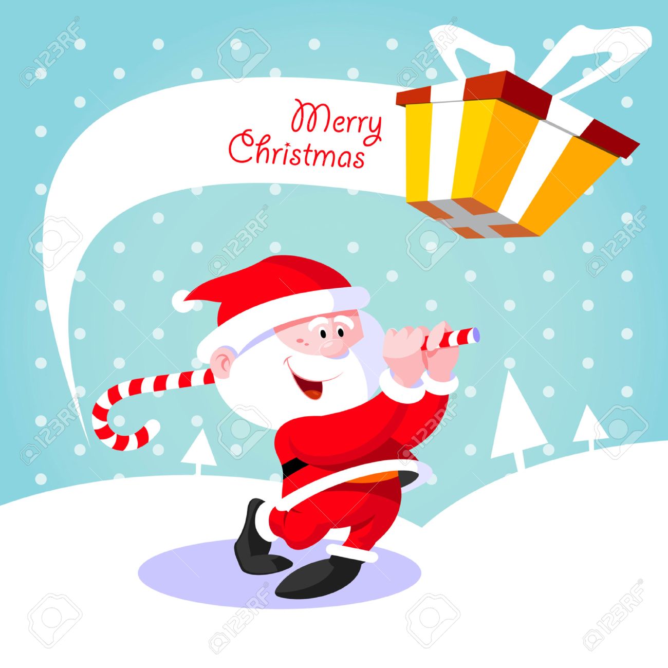 Happy Santa Claus Creative Christmas Card Santa Claus Golfer Playing Golf Candy Stock Vector 24226146 Happy Santa Claus Creative Christmas Card Santa Claus Golfer Playing Golf Candy Stock Vector 24226146
