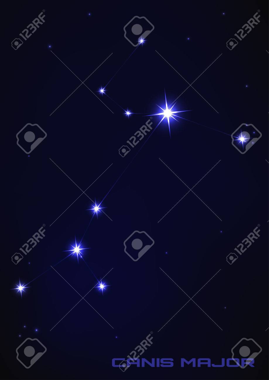 青の大犬座星星座のベクトル イラストのイラスト素材 ベクタ Image