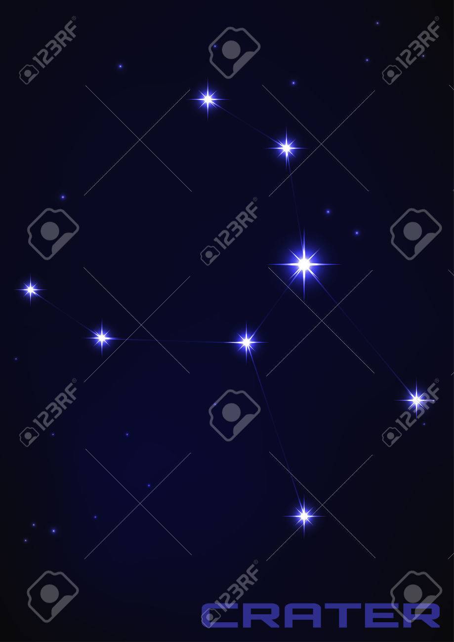 Vector Illustration Of Crater Constellation In Blue Stock Vector Illustration Of Crater Constellation In Blue Stock