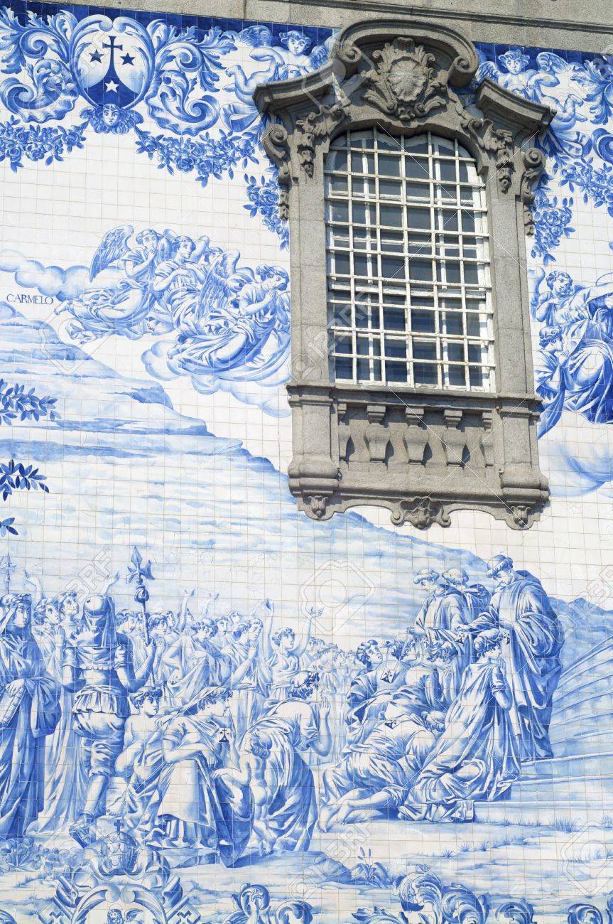 View of traditional blue facade in Port, Portugal - 12307377 View of traditional blue facade in Port, Portugal - 12307377
