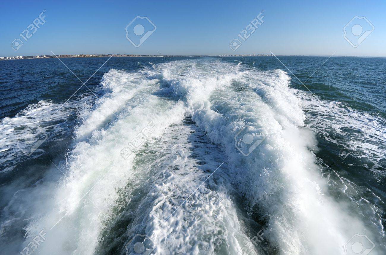 wake of a passenger ship in a clear sky day - 12287932 wake of a passenger ship in a clear sky day - 12287932