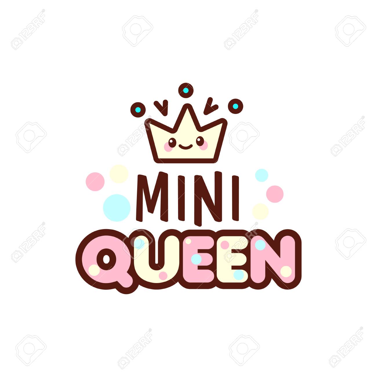 The Vector Illustration Of Crown And Mini Queen Text With Stylish