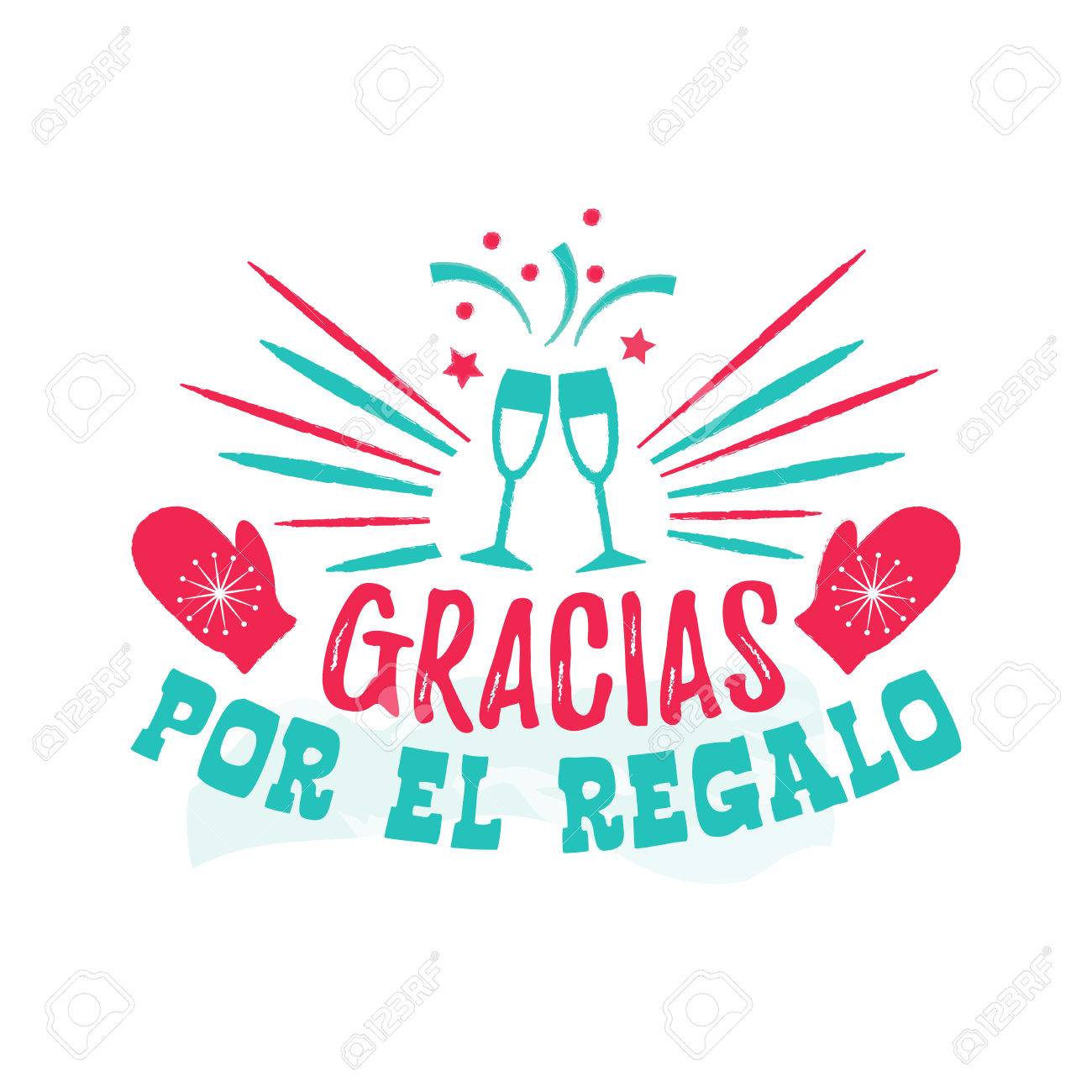 Thank You For The Gift Spanish Language Royalty Free Cliparts