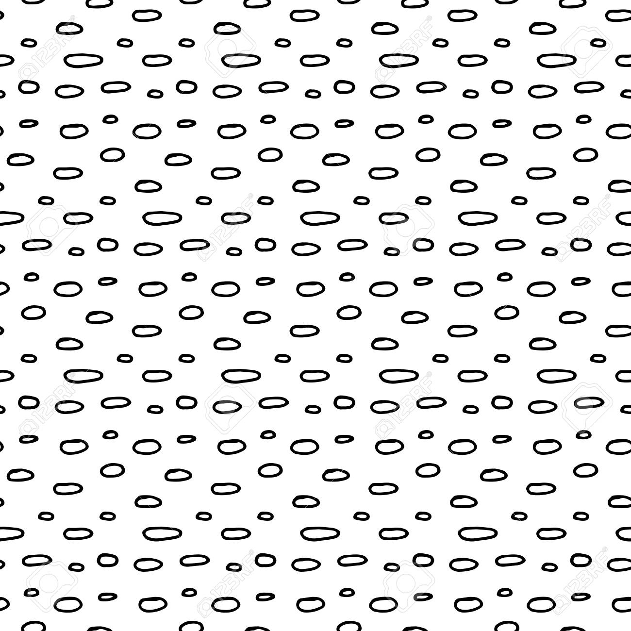 手描きのドットで抽象的な水玉柄 かわいいベクトル黒と白の水玉柄 生地のためのシームレスな白黒水玉柄の壁紙 包装紙 カード Web の背景 のイラスト素材 ベクタ Image