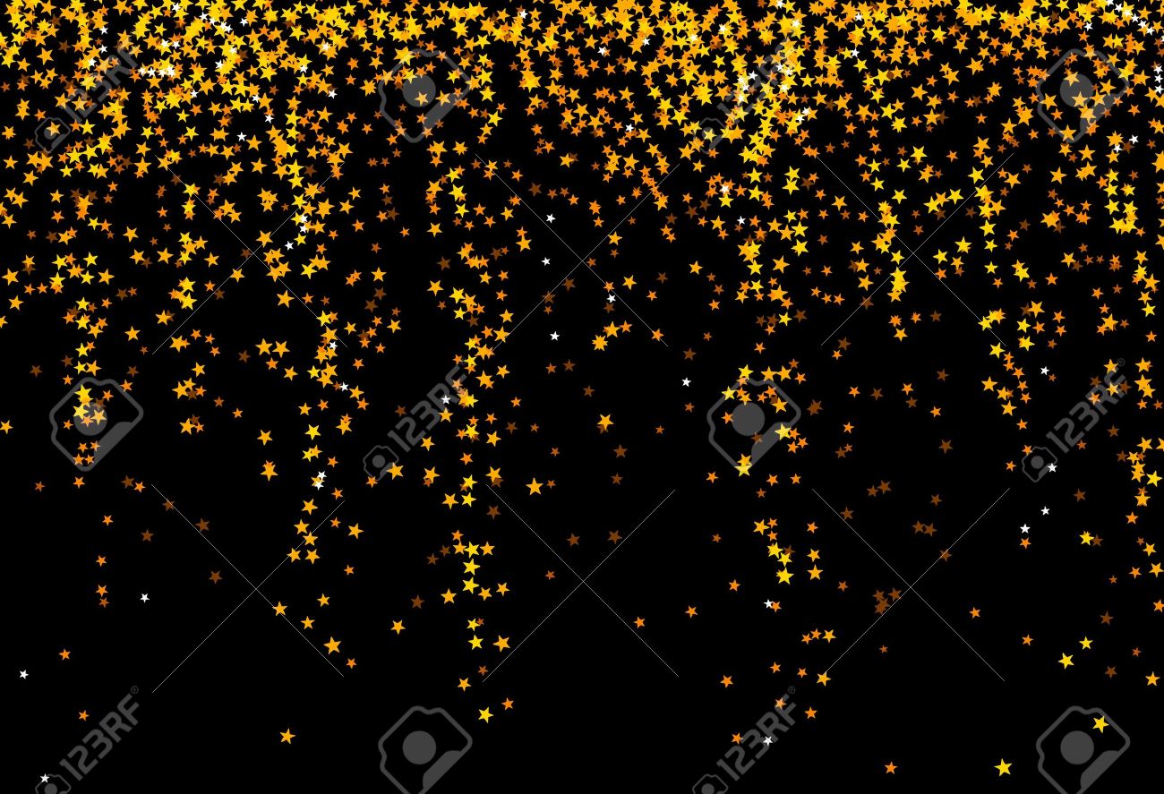 Vector Yellow Sparkles On A Black Background Stock Photo Picture