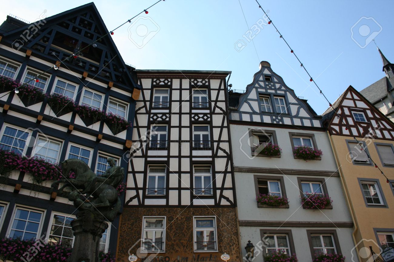 german architecture in the village of cochem. stock photo, picture german architecture in the village of cochem. stock photo, picture