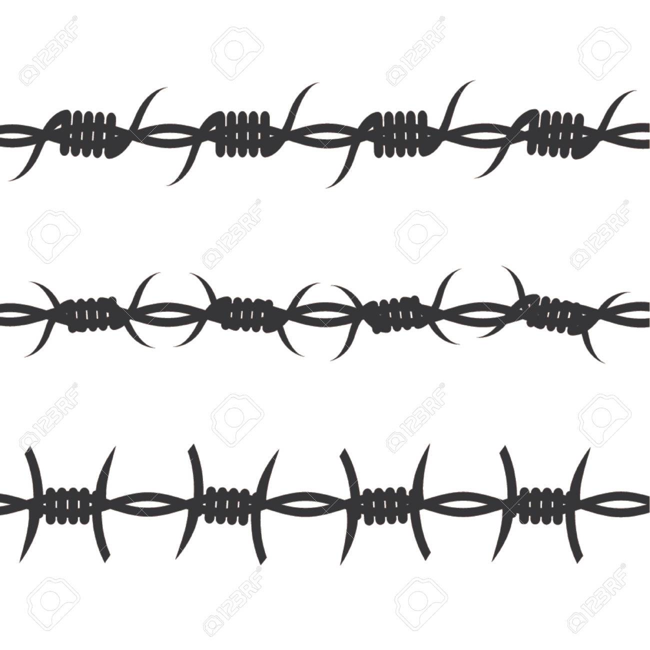 Drei Verschiedene Arten Von Stacheldraht Auf Weißem Hintergrund Lizenzfrei  Nutzbare Vektorgrafiken, Clip Arts, Illustrationen. Image 979617.