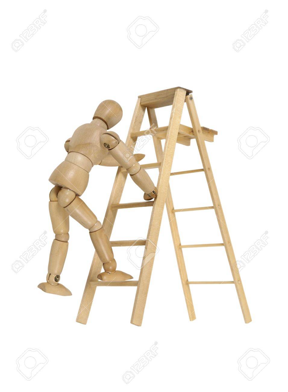 climbing a ladder used for moving up or reaching higher goals stock photo 7764996