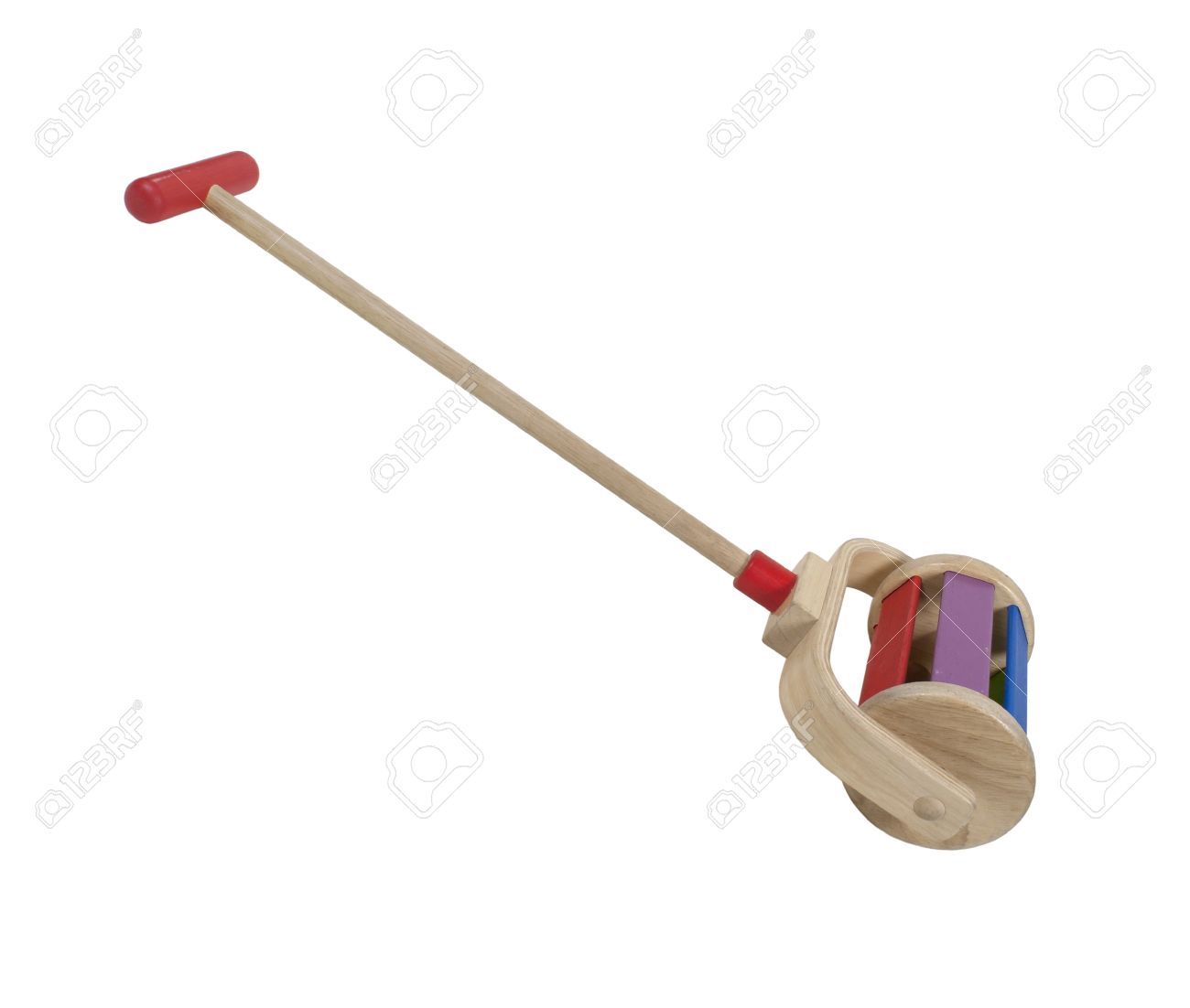 wooden lawn mower toy