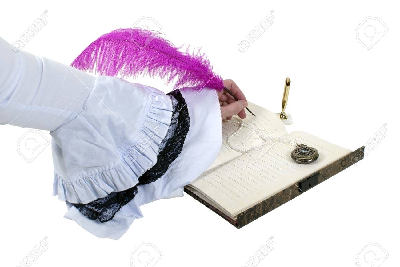 lace and feathered pen