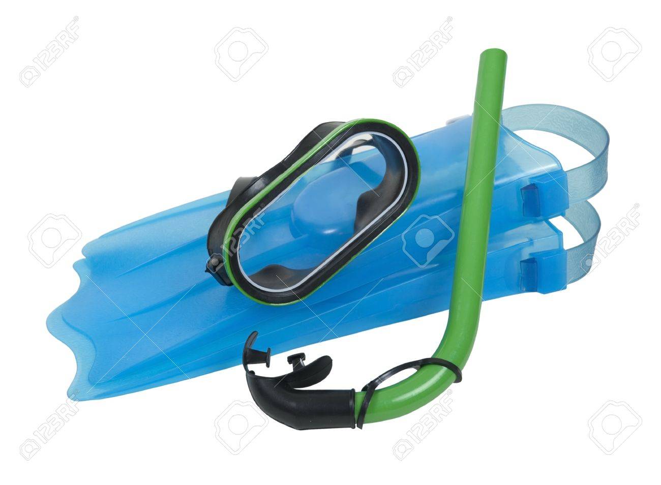 swimming flippers and goggles