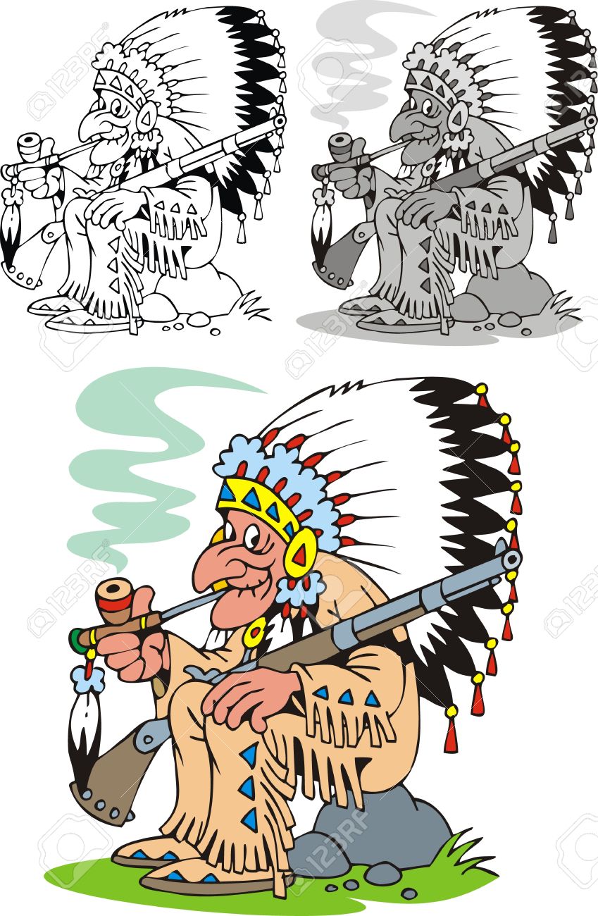 Schone Indianer Hauptling Auf Weissem Hintergrund Lizenzfrei Nutzbare Vektorgrafiken Clip Arts Illustrationen Image 20943594