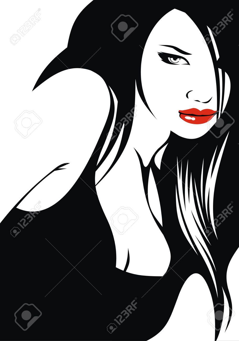 私の夢から非常に素敵な女の子の簡単ヘッド のイラスト素材 ベクタ Image