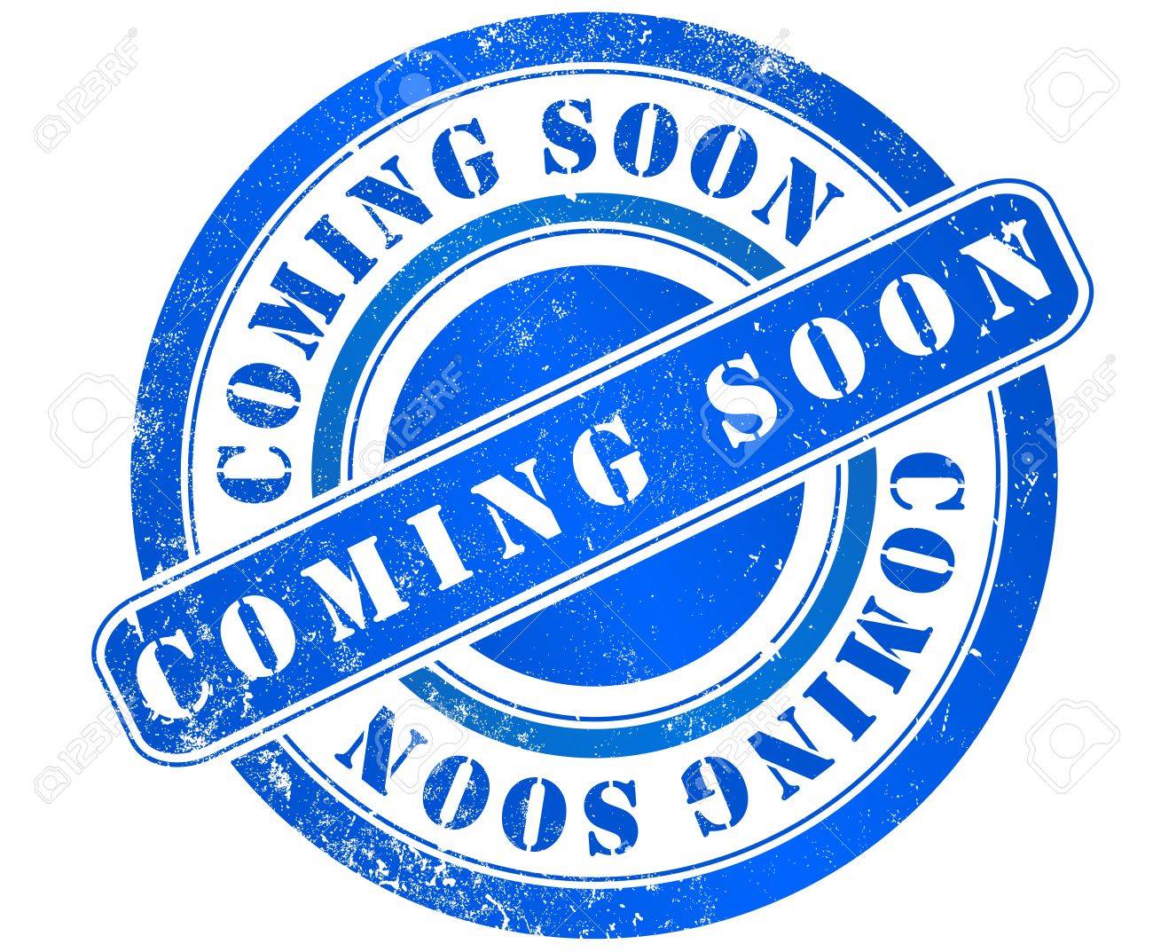 英語でのグランジ スタンプで近日公開予定 の写真素材 画像素材 Image