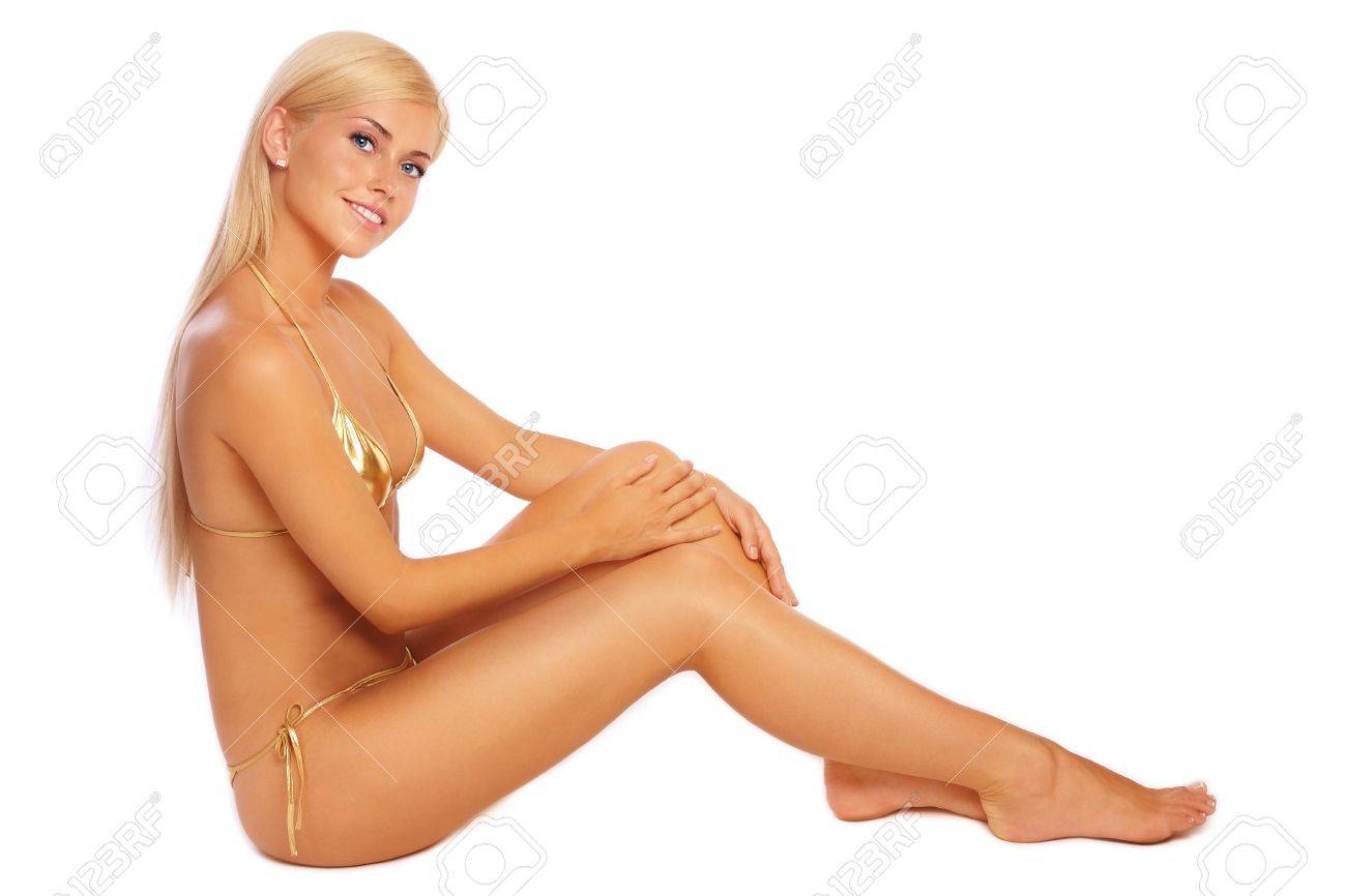 Beautiful Tanned Slim Sexy Blond Girl