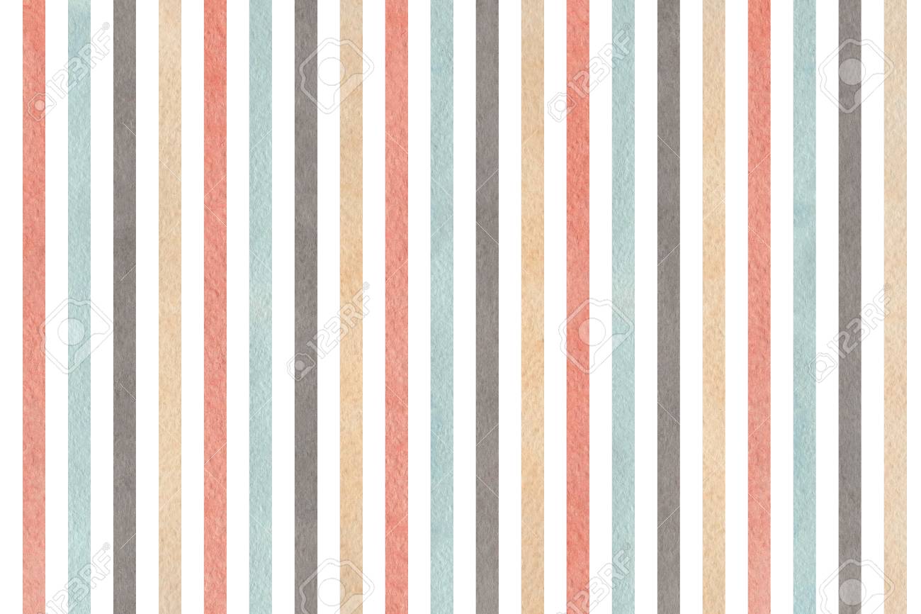 watercolor gray pink beige and blue striped background abstract