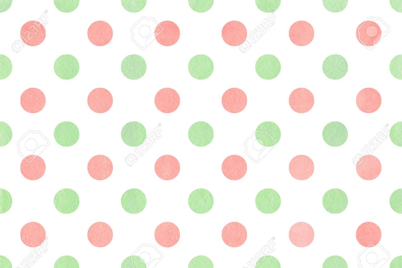 Pink and green polka dots