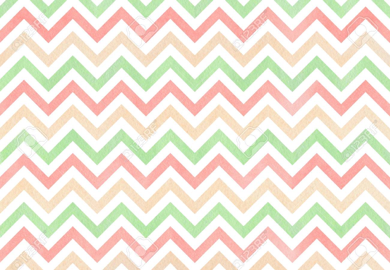 Watercolor Light Pink Beige And Mint Green Stripes Background
