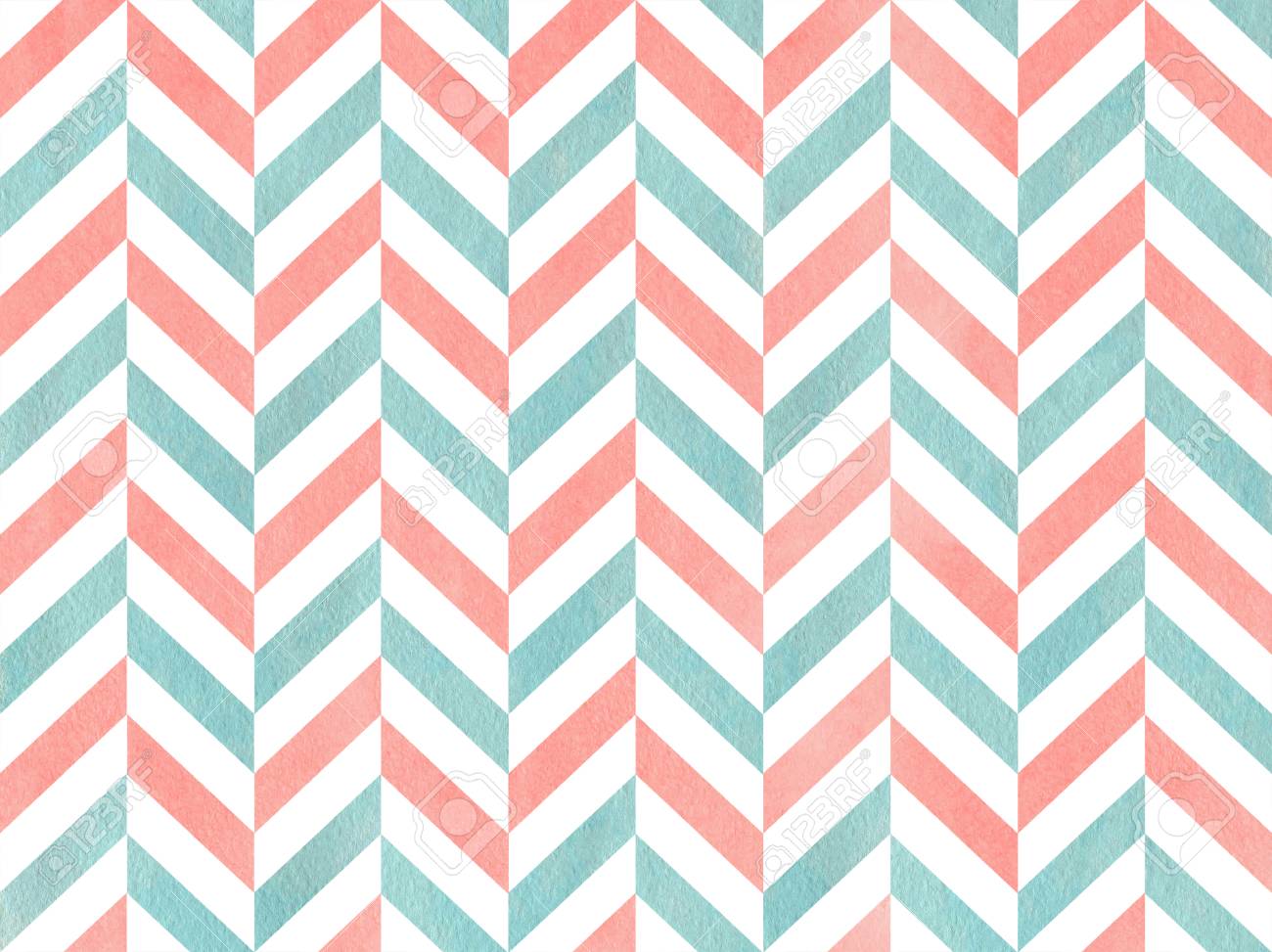 Watercolor Light Pink And Blue Stripes Background Chevron