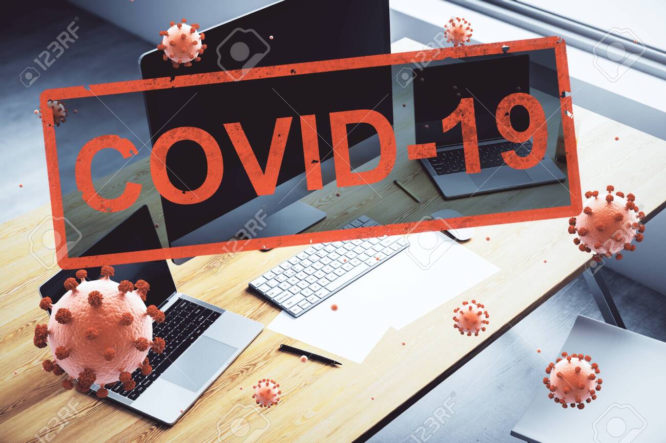 Concept empty corporate office closed for quarantine due to coronavirus, COVID-19 - 143954780 Concept empty corporate office closed for quarantine due to coronavirus, COVID-19 - 143954780
