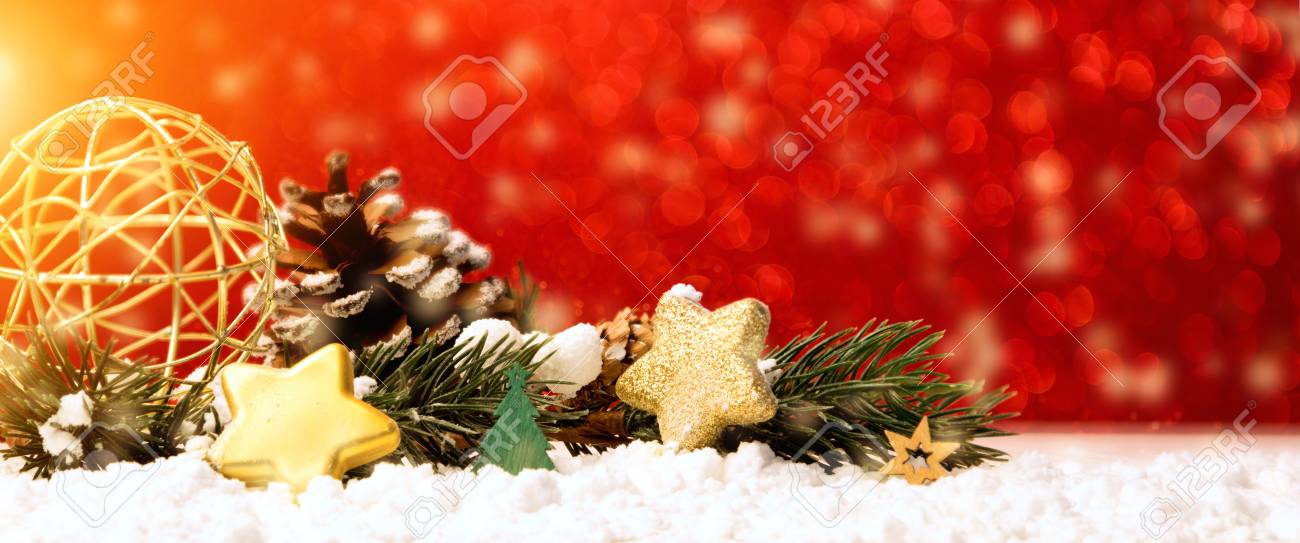 Vue Dun Fond De Noël Avec Des Boules De Noël Cadeaux Et Décoration