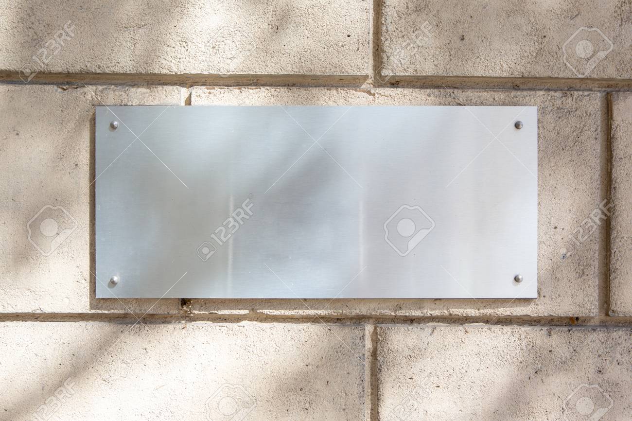Download Mock Up View Of A Plate Metal Sign Stock Photo Picture And Royalty Free Image Image 115154322