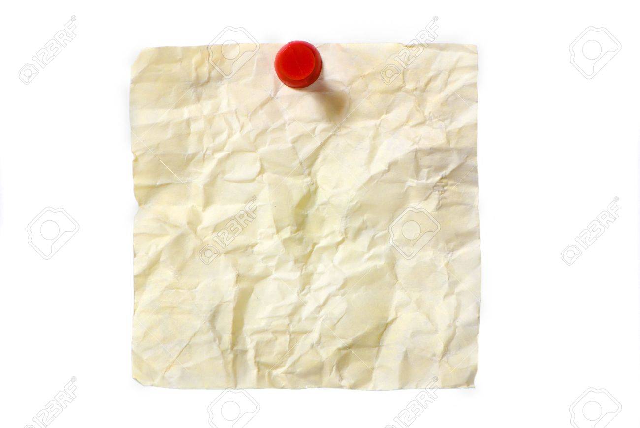 An Old Dirty Post It Wrinkled Up. Isolated On White Stock Photo, Picture  and Royalty Free Image. Image 3482221.