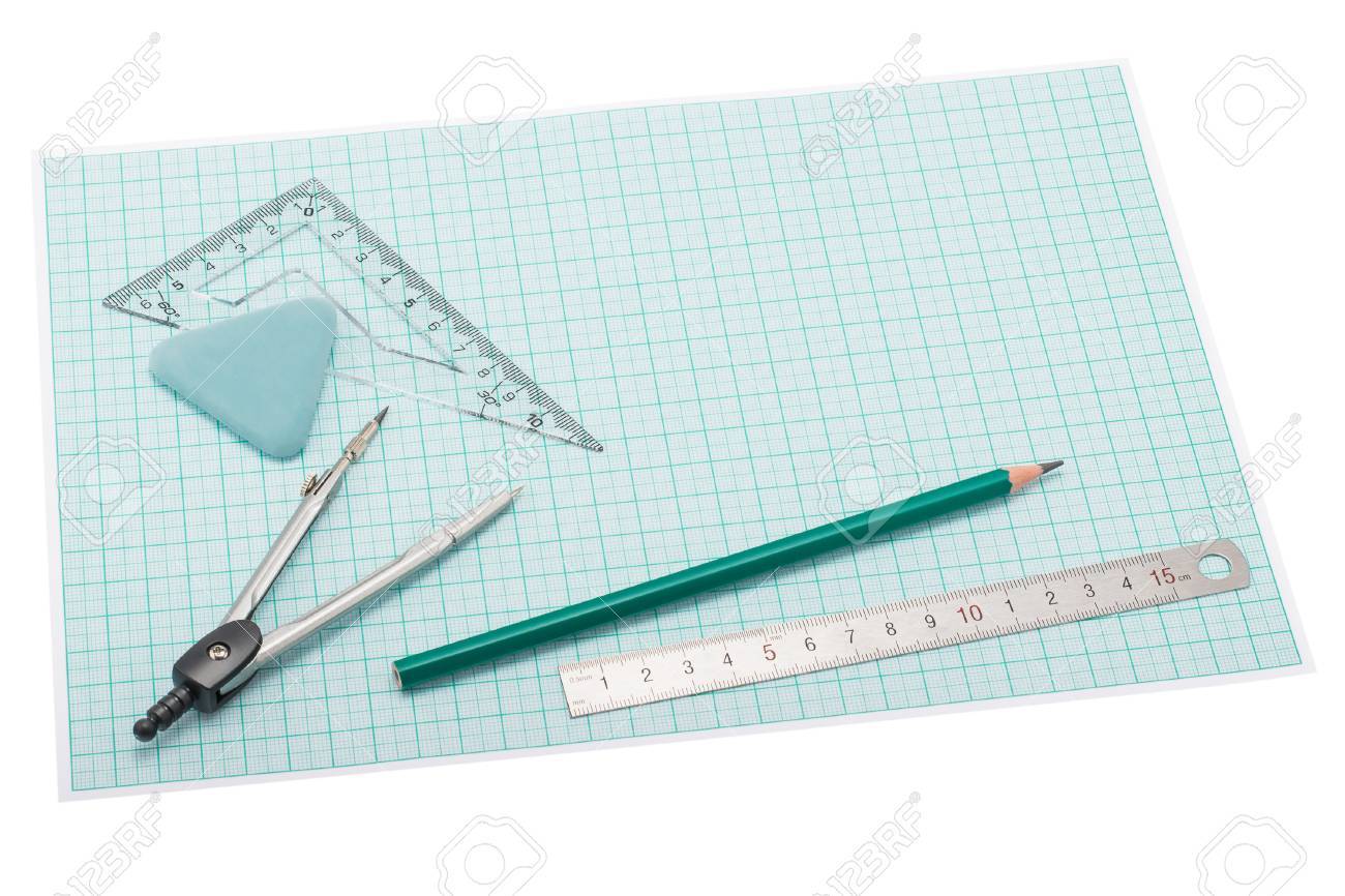drawing instruments lying on