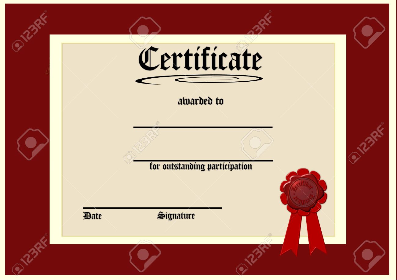 certificate for participation stock photo picture and royalty free