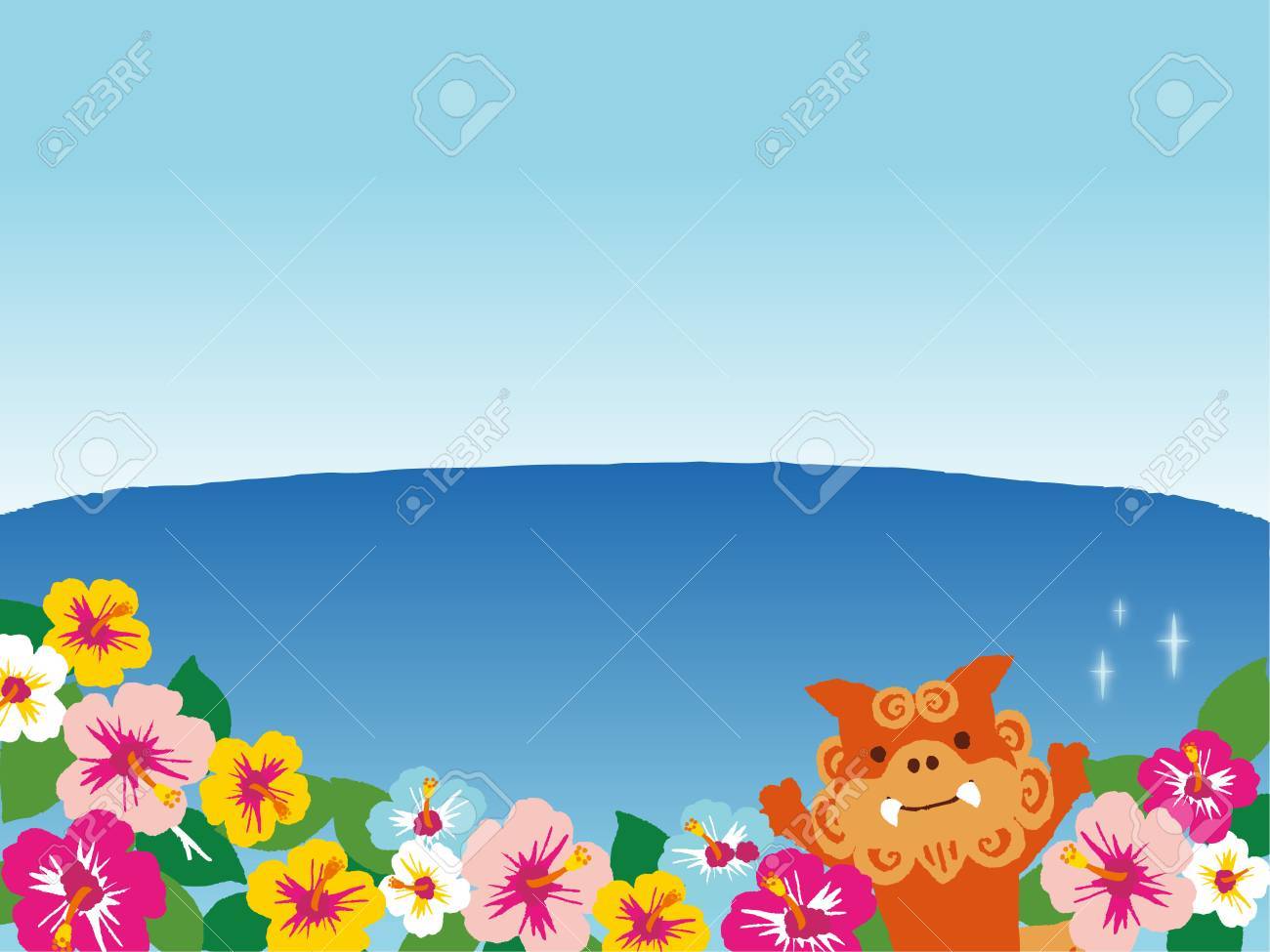 砂浜のイラスト 沖縄市市犬とハイビスカス のイラスト素材 ベクタ Image 砂浜のイラスト 沖縄市市犬とハイビスカス のイラスト素材 ベクタ Image