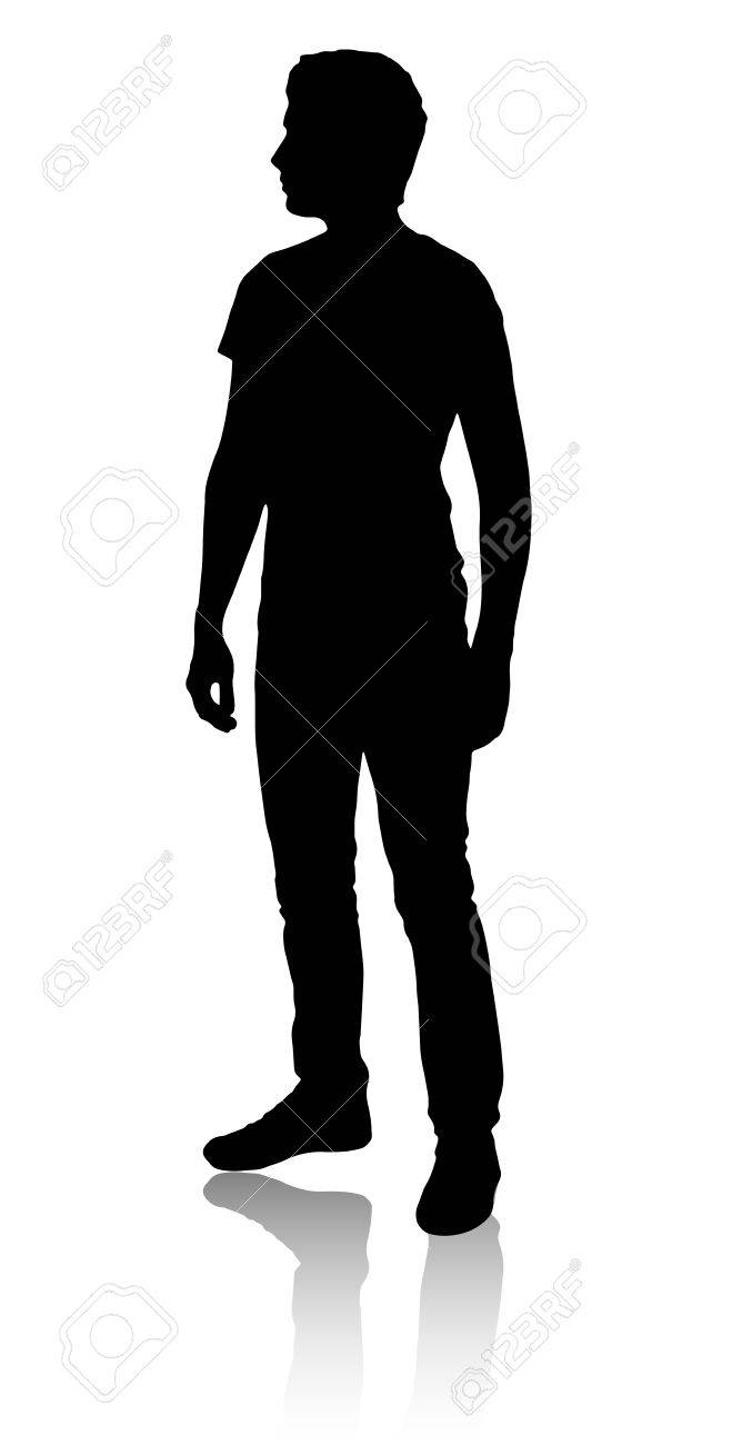 横に立つ男のシルエット のイラスト素材 ベクタ Image
