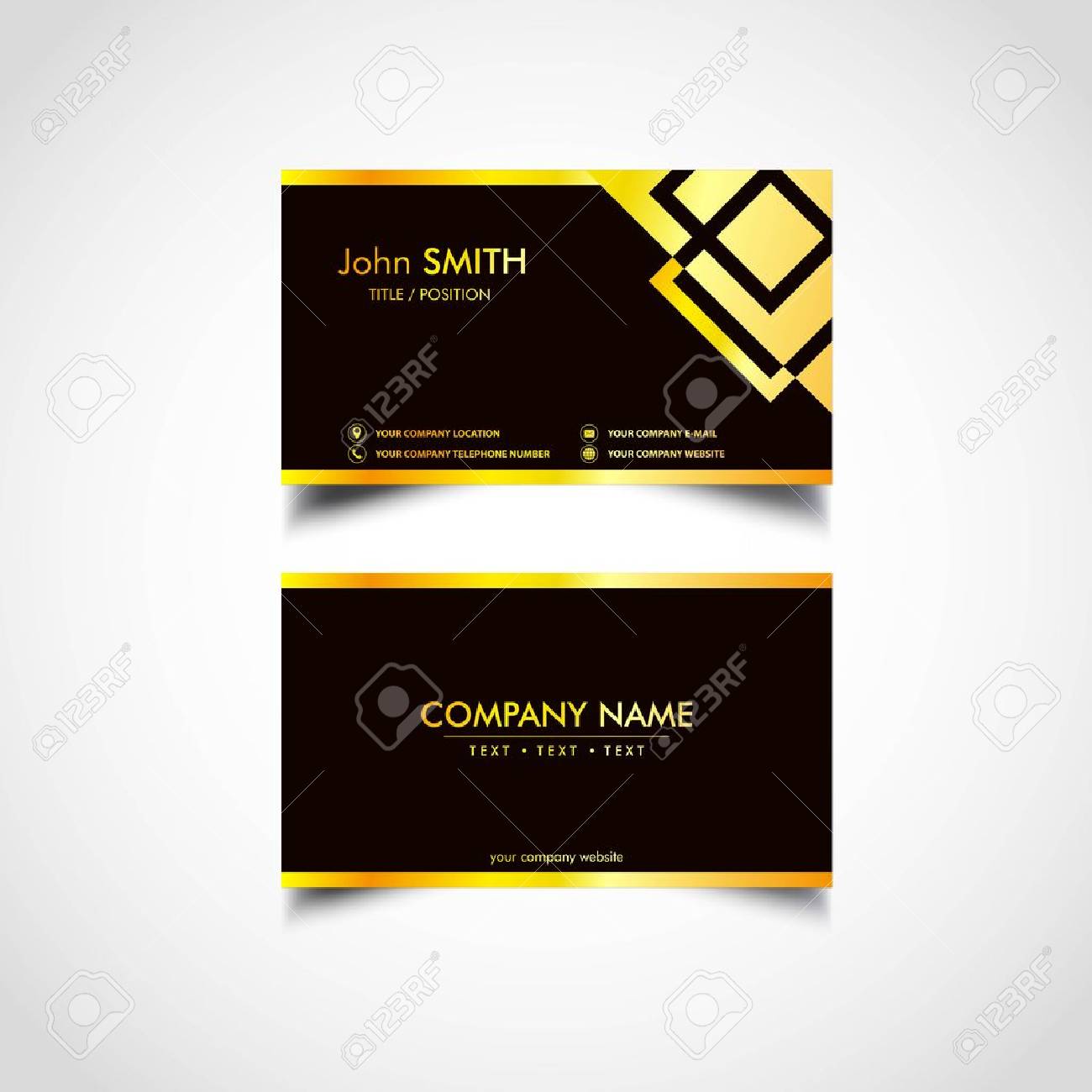 golden business card template vector us size eps file royalty business card file