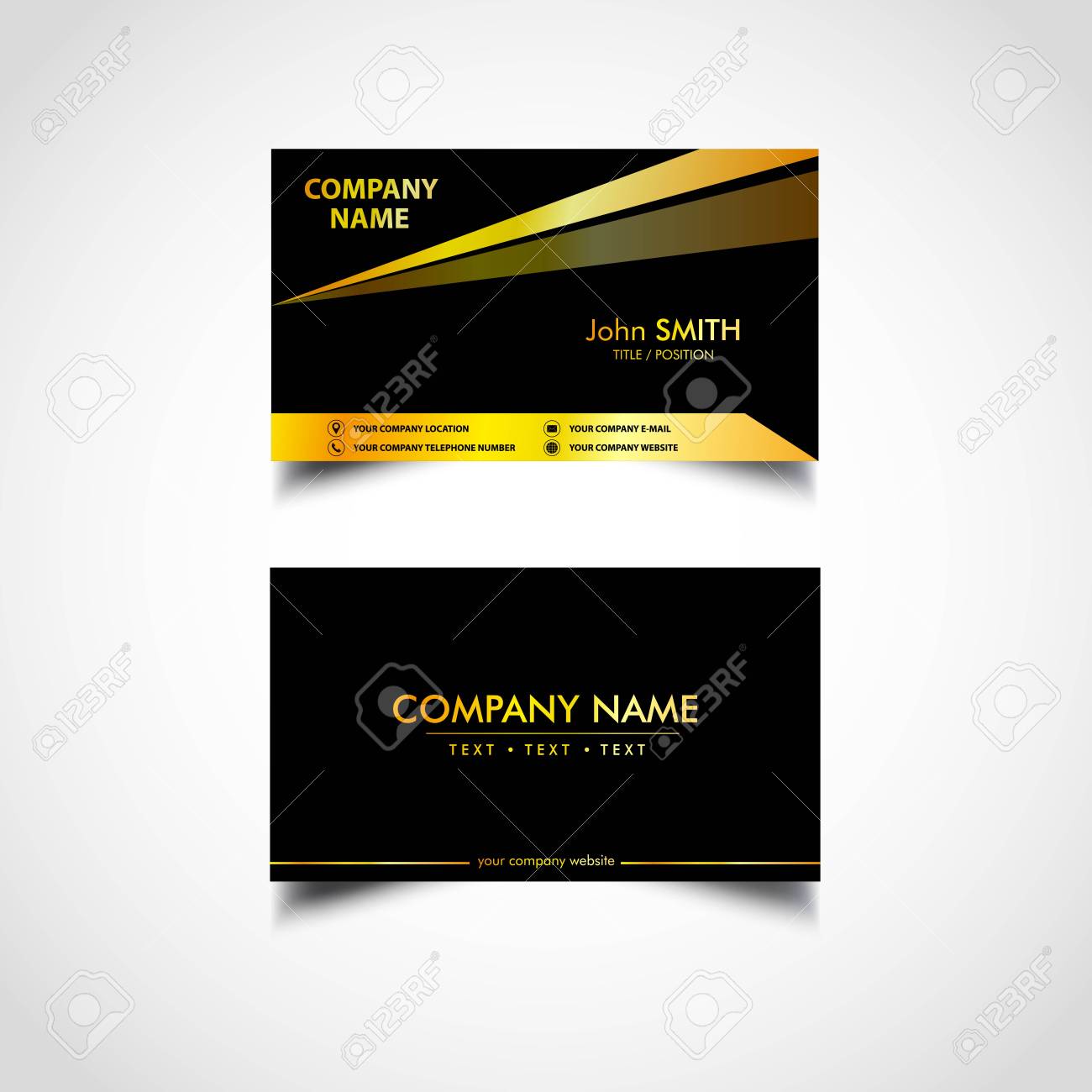 golden business card template vector us size eps file royalty business card file