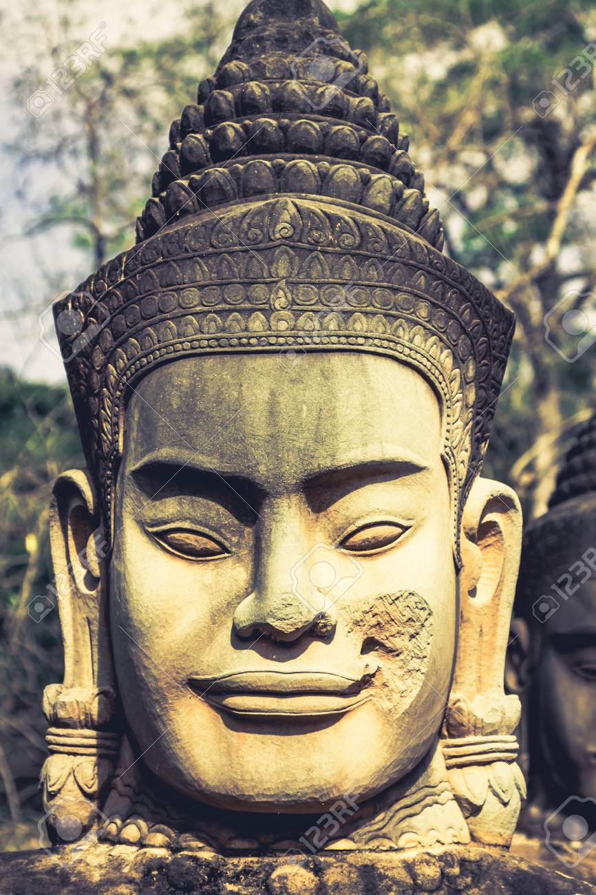 Face. Angkor Wat/ Angkor Thom. Cambodiaの写真素材・画像素材 Image