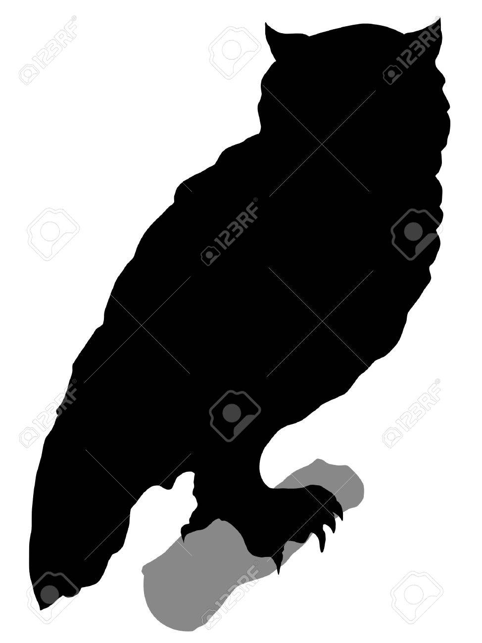 フクロウの黒いシルエットのスタイルの図のイラスト素材 ベクタ Image