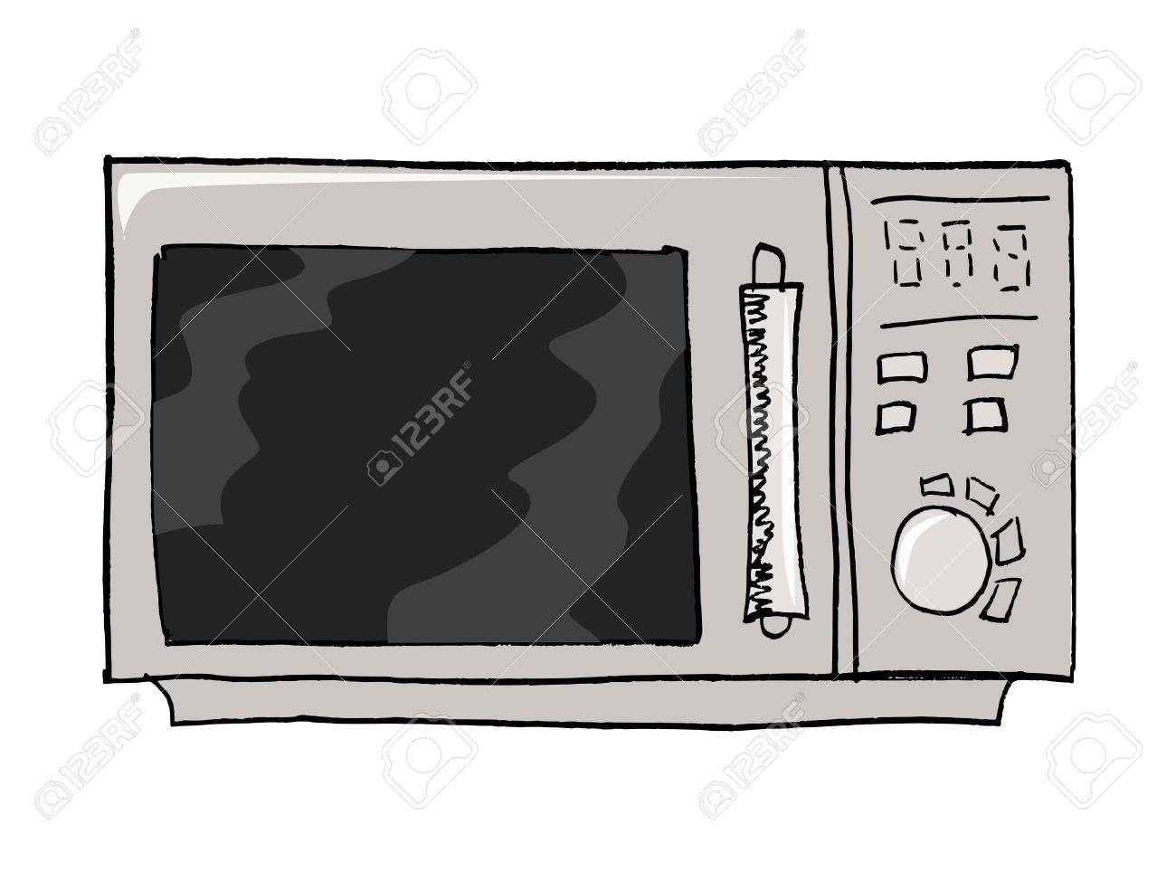 手描き 電子レンジのスケッチ図のイラスト素材 ベクタ Image