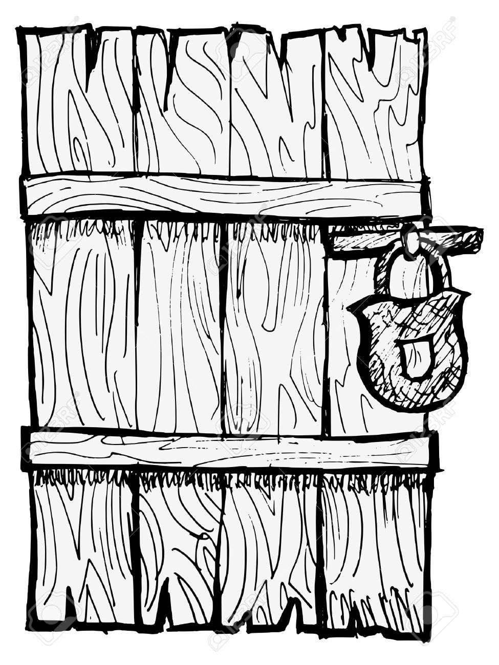 Closed Door Drawing old wooden, closed door with a lock royalty free cliparts, vectors Closed Door Drawing old wooden, closed door with a lock royalty free cliparts, vectors