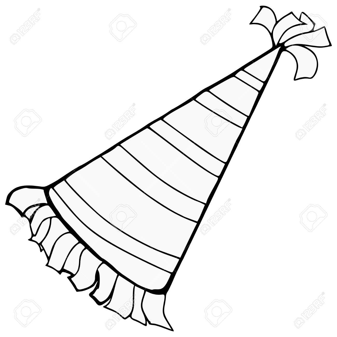 Hand Drawn Cartoon Sketch Illustration Birthday Hat Royalty Hand Drawn Cartoon Sketch Illustration Birthday Hat Royalty