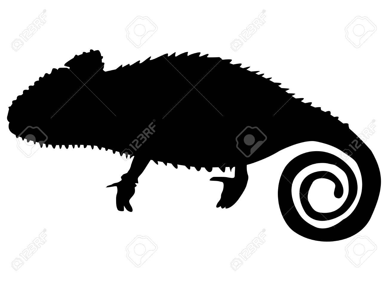 カメレオンのシルエット のイラスト素材 ベクタ Image