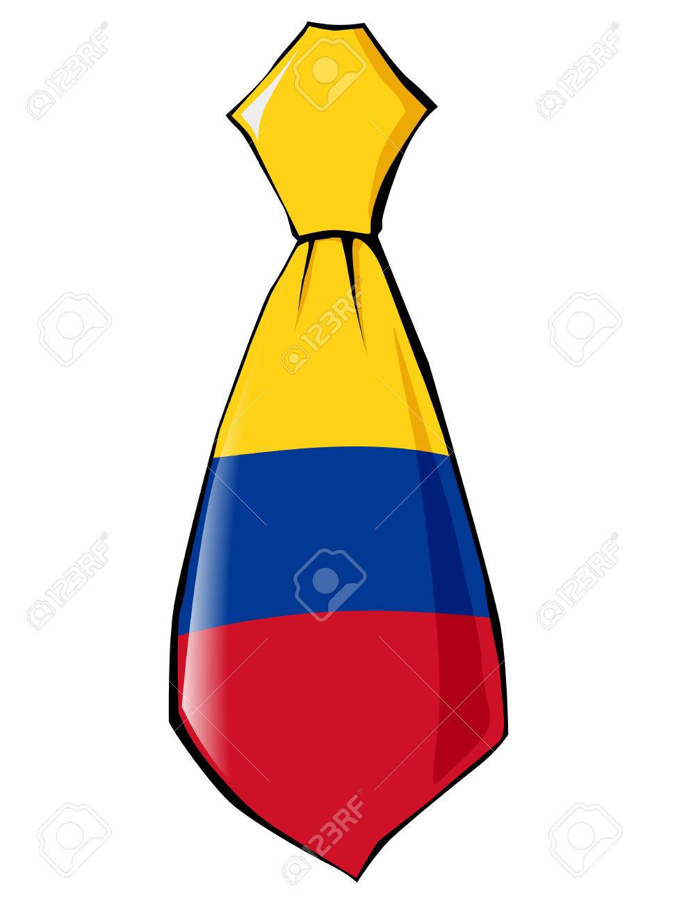 コロンビアのナショナル カラー ネクタイ のイラスト素材 ベクタ Image