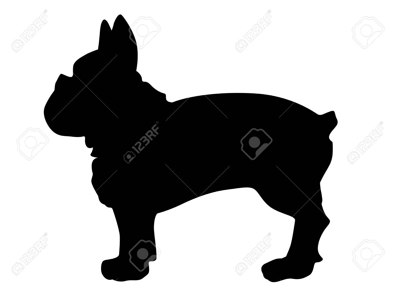 フレンチ ブルドッグのシルエットのイラスト素材 ベクタ Image