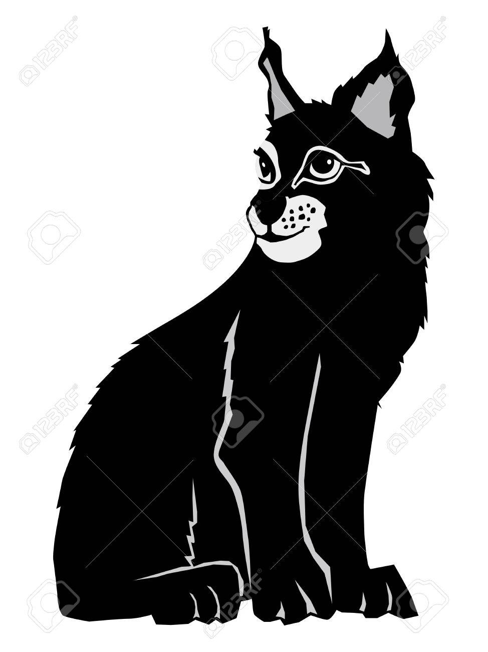 silhouette of lynx royalty free cliparts vectors and stock