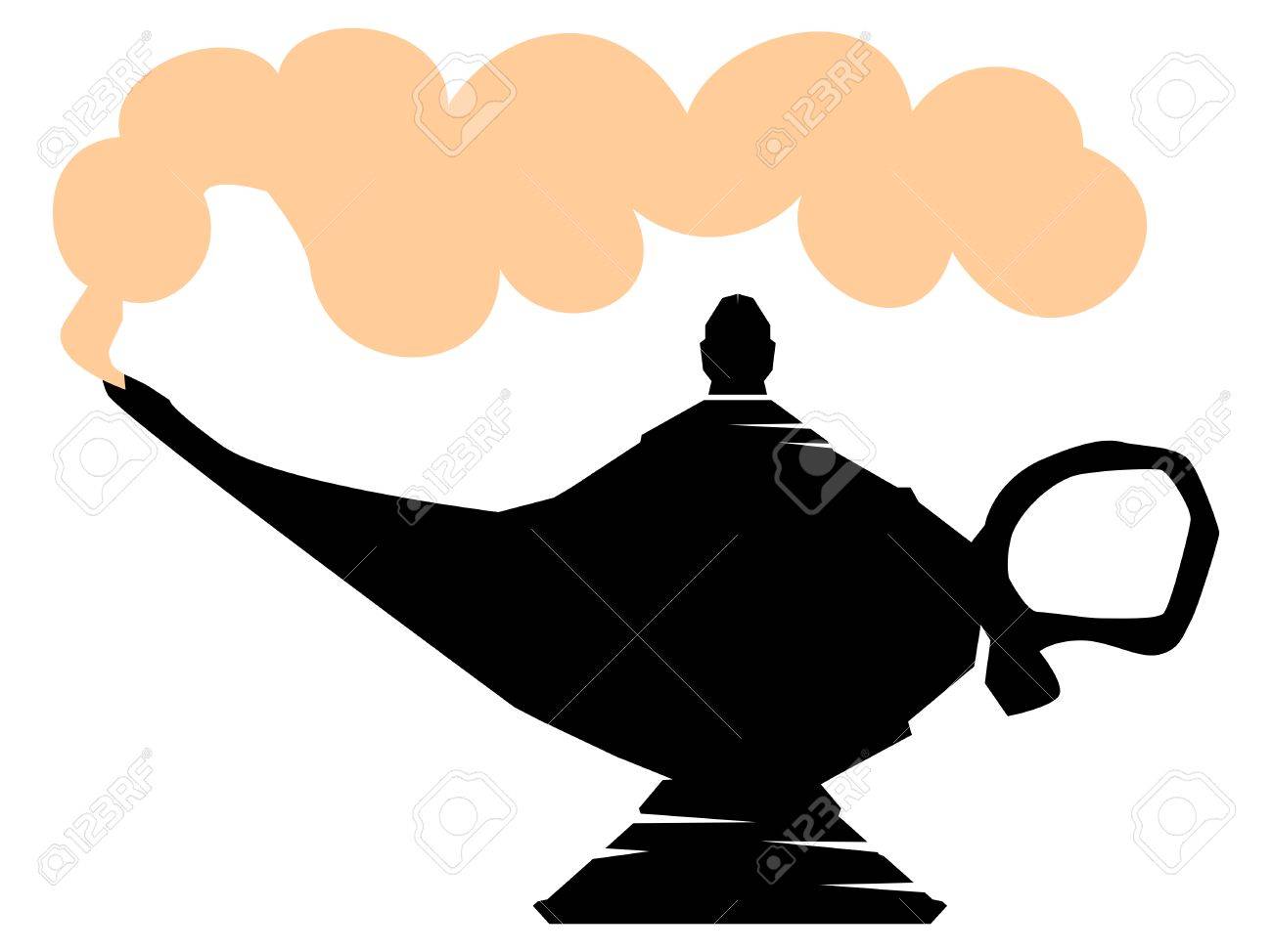 アラジンのランプのシルエット のイラスト素材 ベクタ Image
