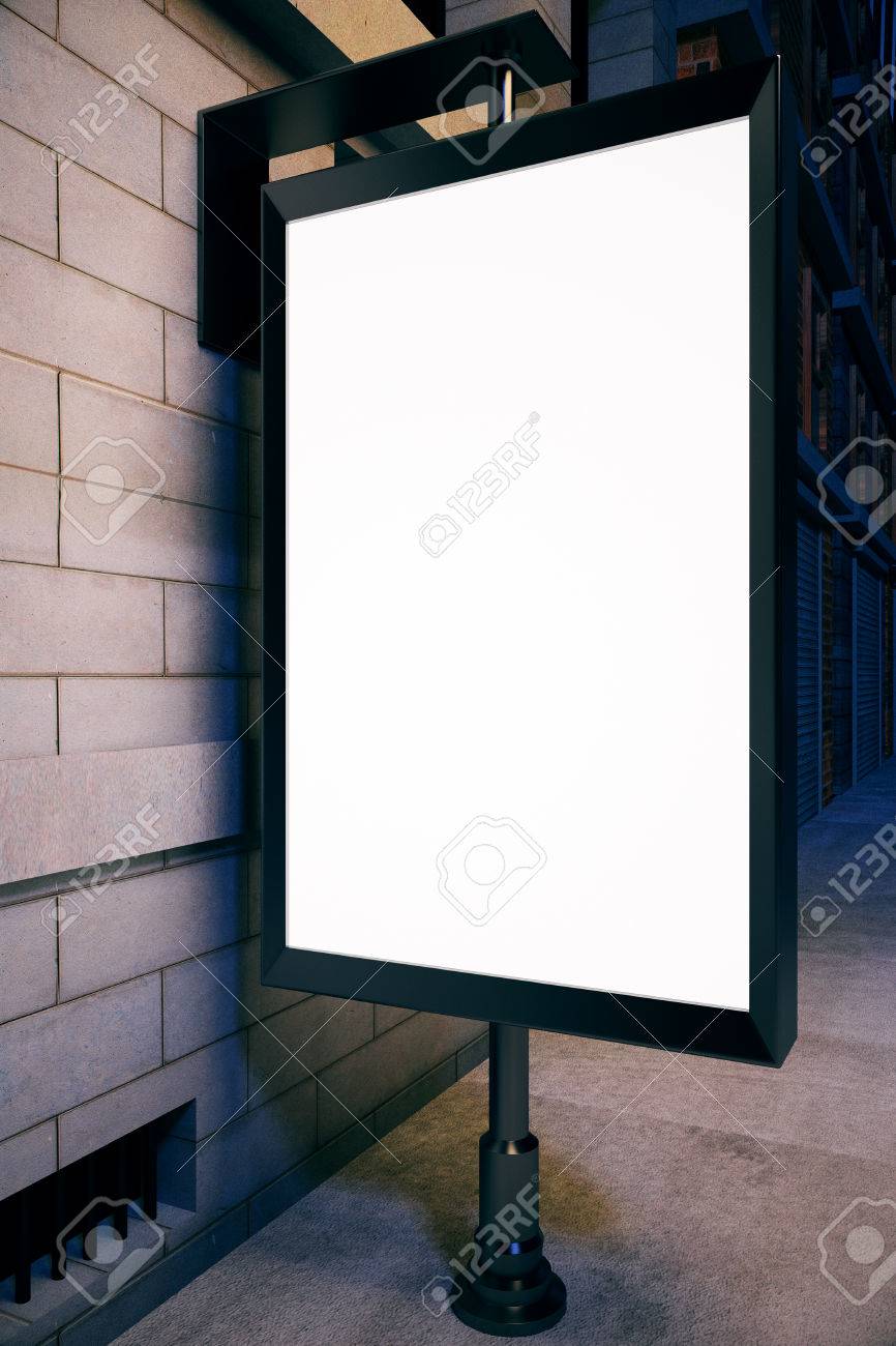 closeup of blank ad