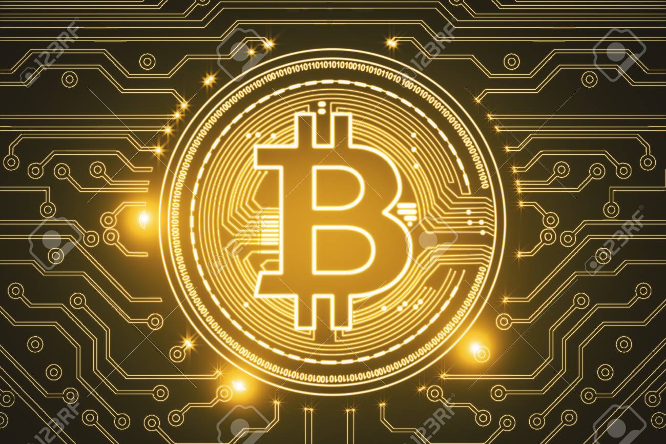 Creative Glowing Golden Bitcoin Backdrop. Cryptocurrency, E-commerce And  Digital Banking Concept. 3D Rendering Stock Photo, Picture and Royalty Free  Image. Image 90177386.