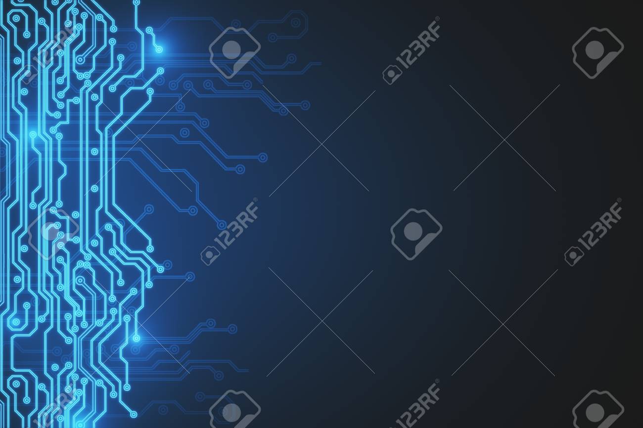creative bue circuit background technology and hardware concept circuit background image